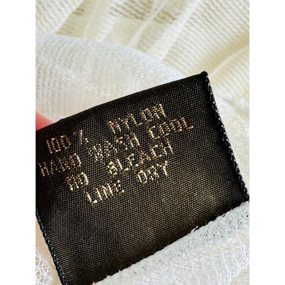 VTG  Crinoline Tulle Slip Size M/L Stretchy Waist Off White USA made petticoat - Picture 5 of 10